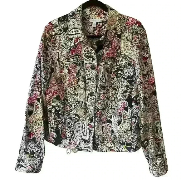 Charter Club Women's XL Paisley Button-Up Blazer Multicolor Jacket - Picture 1 of 10